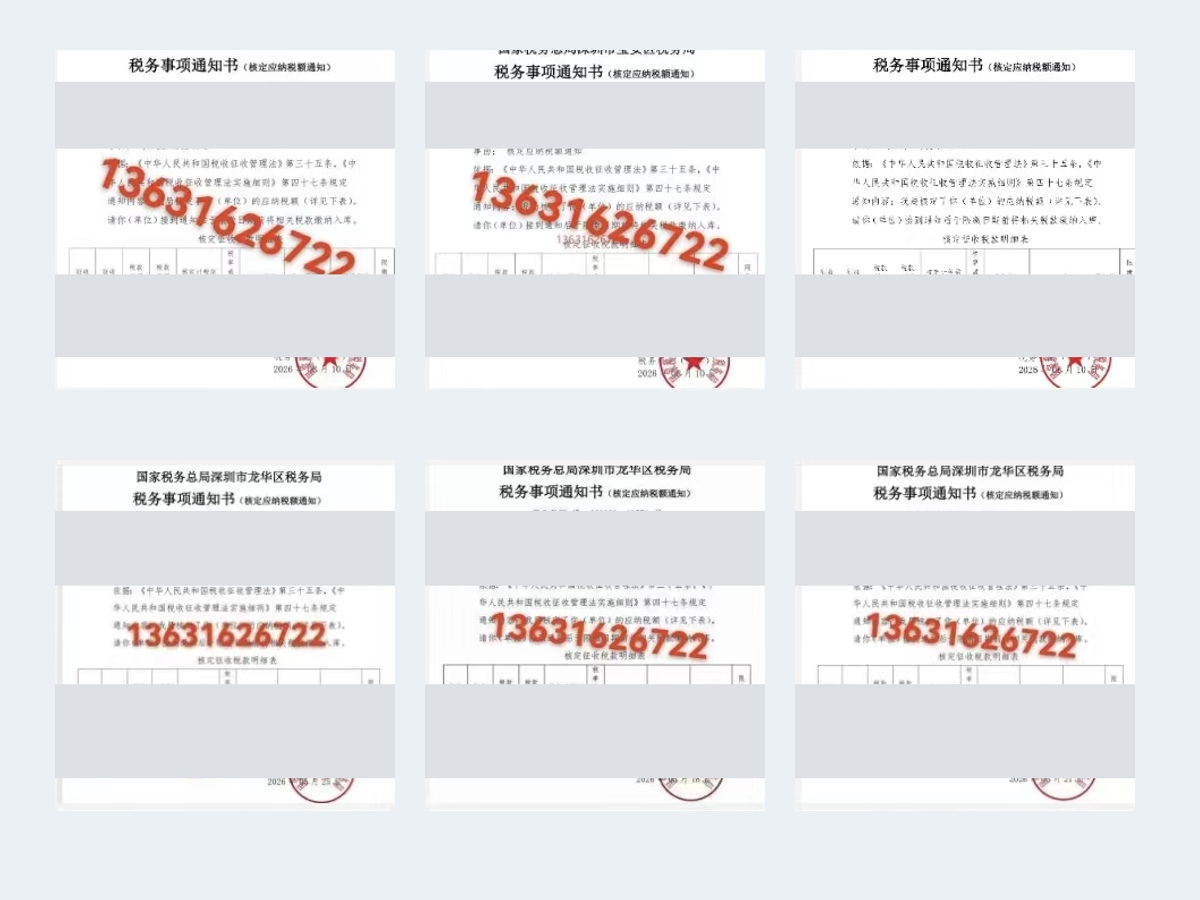 跨境电商核定税务事项通知书原图节选,客户身份及财务数据已脱敏
