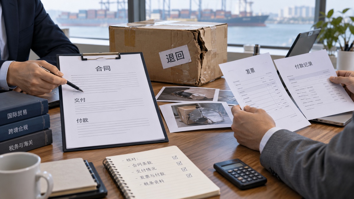 跨境交易合同争议与财税资料核对(AI示意)