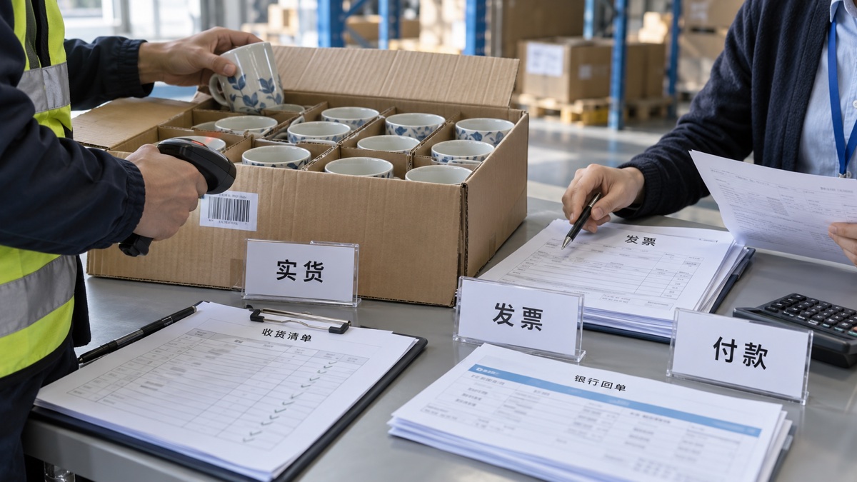 出口采购货物发票与付款对应核对(AI示意)