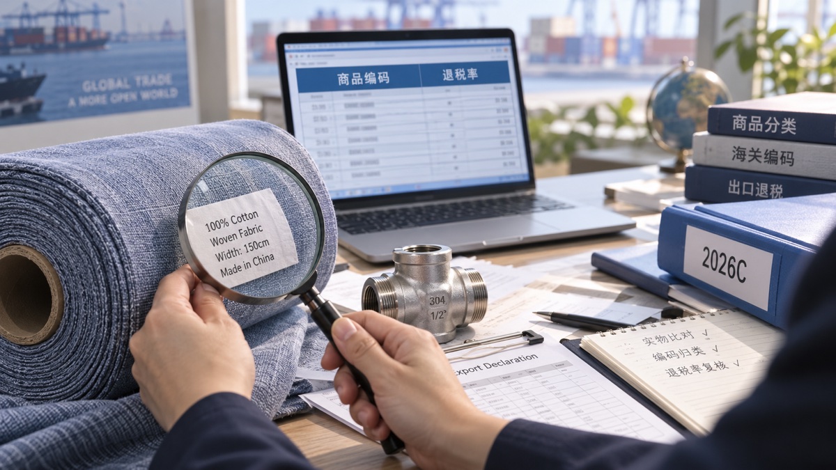 出口商品编码与退税率文库复核(AI示意)